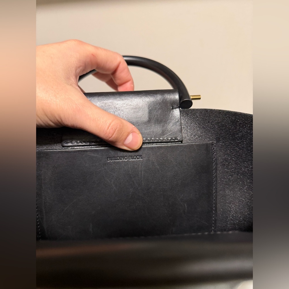 BUILDING BLOCK Business Bag : Black Leather - Picture 10 of 14